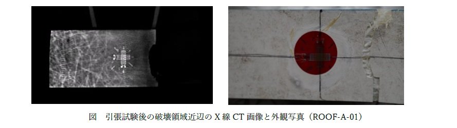 引張試験後のX線CT画像