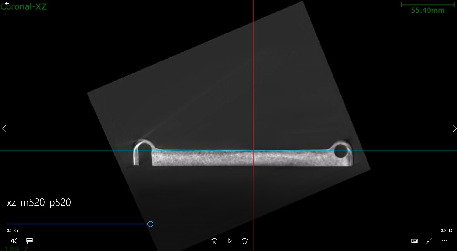 FRP成形体のスキャン画像例 XZ